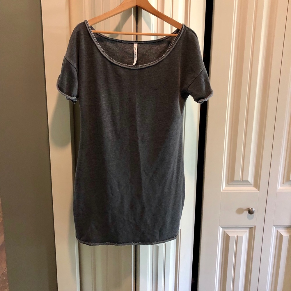 Fabletics faded black sweatshirt tunic/dress L